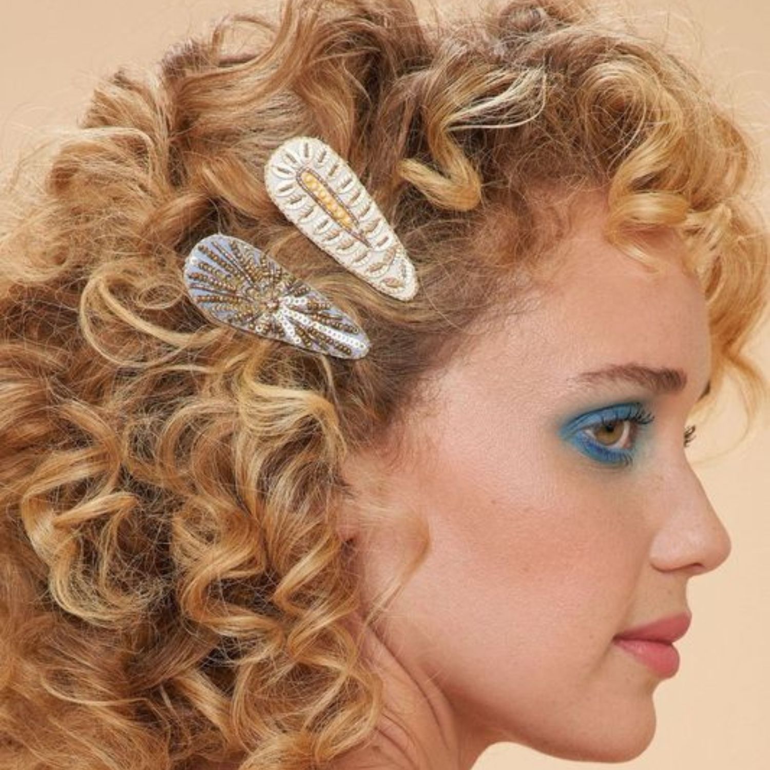 Jewelled Hair Clips-Wheatgrass & Starburst (Set of 2) - Haar Accessoires 