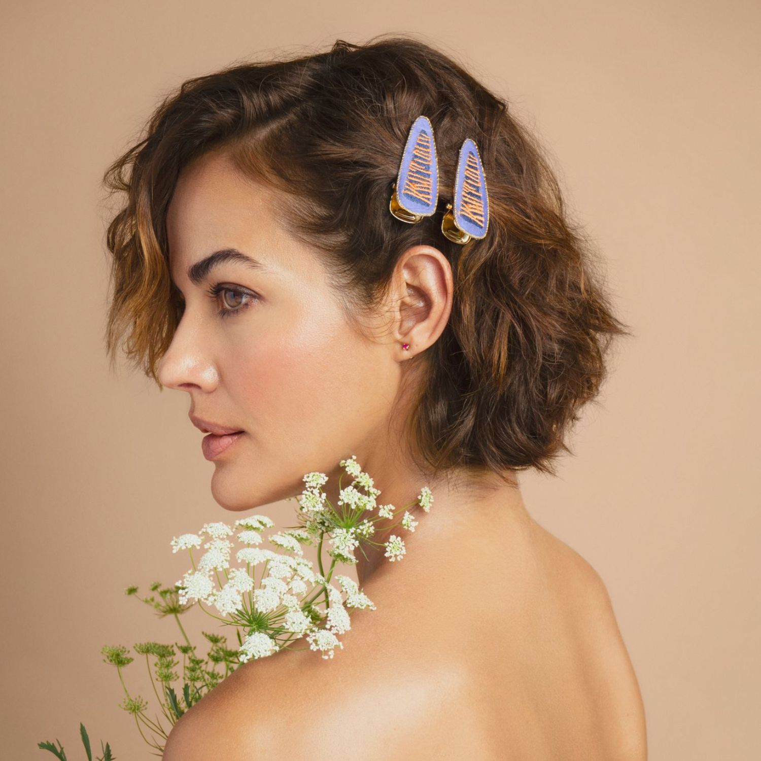 Hairclips Lilac Tiger  (Set of 2) - Haar Accessoires