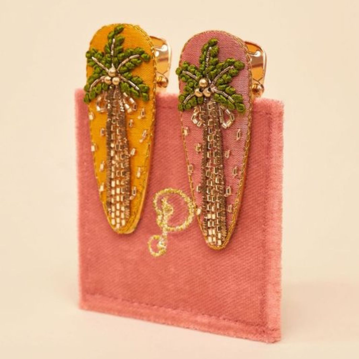 Jewelled Hair Clips-Palm Trees (Set of 2) - Haar Accessoires 