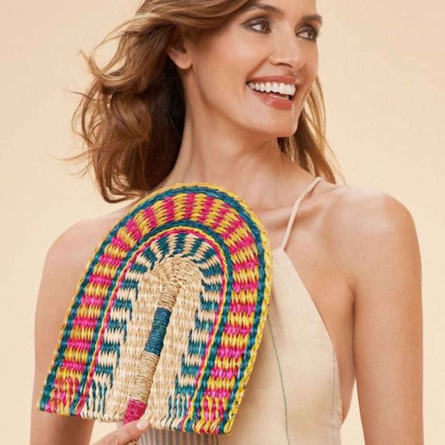 Summer Carnival Sea Grass Woven Hand Fan  - Fächer